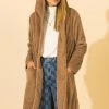Wanderlust By Abby Jackets & Outerwear Open Front Pocket Hooded Teddy Coat