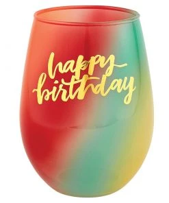 Wanderlust By Abby Happy Birthday Wine Glass