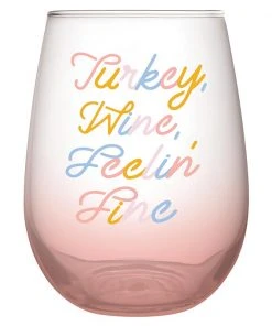 Wanderlust By Abby Turkey Wine Fine Stemless Wine Glass NEW