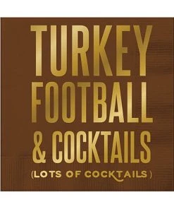 Wanderlust By Abby NEW Turkey, Football, & Cocktails Napkins