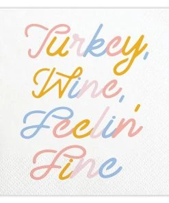 Wanderlust By Abby NEW Turkey, Wine, Feelin Fine Napkins