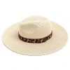Wanderlust By Abby NEW Leopard Trim Straw Hat