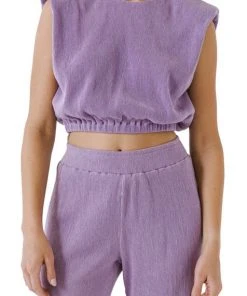 Wanderlust By Abby Pleated Shoulder Pad Top