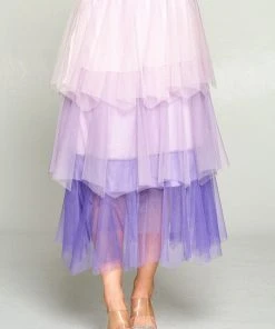 Wanderlust By Abby Mesh Layer Midi Skirt NEW