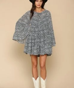 Wanderlust By Abby Tiered Floral Chiffon Dress