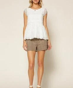 Wanderlust By Abby NEW Eyelet Lace Top