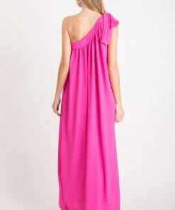 Wanderlust By Abby One Shoulder Flowy Maxi Dress NEW