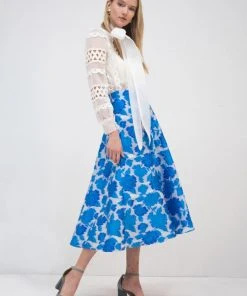 Wanderlust By Abby NEW Floral-Jacquard A-Line Maxi Length Skirt