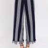 Wanderlust By Abby NEW Stripe Fringe Hem Wide Pants