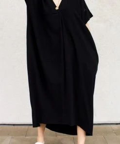 Wanderlust By Abby V Neck High Low Midi Dress