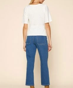 Wanderlust By Abby Off White Cross Detail Knit Jersey NEW