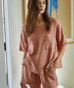 Wanderlust By Abby Woven Gauze Elastic Shorts NEW