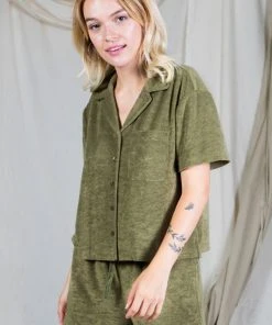 Wanderlust By Abby Terry Collar Top NEW