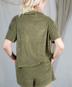 Wanderlust By Abby Terry Collar Top NEW