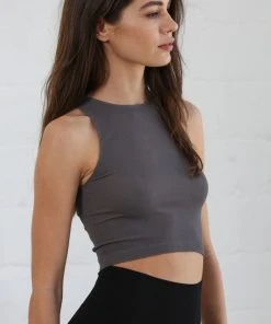 Wanderlust By Abby Sleeveless Crew Neck Crop Top NEW