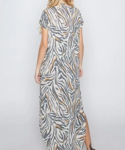 Wanderlust By Abby NEW Plus Size Zebra Print Maxi Dress