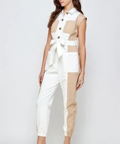 Wanderlust By Abby Color Block Sleeveless Jumpsuit