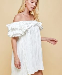 Wanderlust By Abby SALE Pleated Dress With Ruffle Details