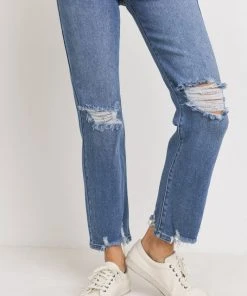 JBD Denim JBD High Rise Distressed Straight Jeans NEW