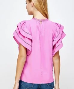 Wanderlust By Abby Double Layered Ruffle Sleeve Blouse 2.0