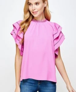 Wanderlust By Abby Double Layered Ruffle Sleeve Blouse 2.0