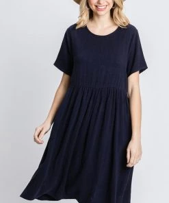 Wanderlust By Abby Navy Baby Doll Dress NEW