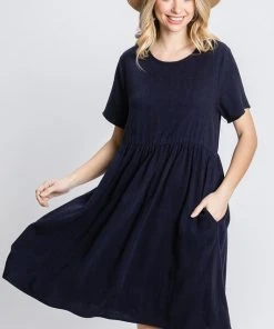Wanderlust By Abby Navy Baby Doll Dress NEW
