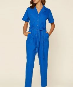 Wanderlust By Abby Kendall Washed Utility Jumpsuit NEW