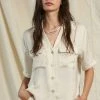 By Together Satin Button Down Shirt NEW