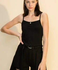 Wanderlust By Abby NEW Lettuce Hem Crop Cami Top