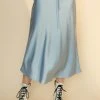 Wanderlust By Abby NEW Satin Midi Skirt With Self Tie