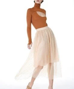 Wanderlust By Abby Maxi Length Tulle Skirt With Pearls NEW