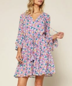 Wanderlust By Abby Ruffle Sleeve Mini Dresss NEW