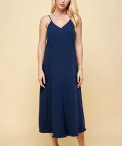 Wanderlust By Abby NEW Navy Cami Midi Dress