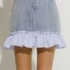 Wanderlust By Abby Denim Skirt With Ruffle Detail