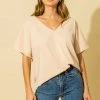 Wanderlust By Abby NEW V Neck Short Sleeve Blouse
