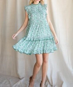 Wanderlust By Abby Print Ruffled Tiered Dress