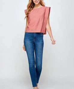 Wanderlust By Abby Contrast Stitch Top NEW
