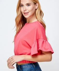 Wanderlust By Abby Ruffle Short Sleeve Top
