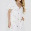 Wanderlust By Abby CLOTHING White Multi Babydoll Mini Dress
