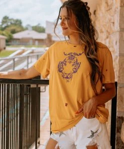 Wanderlust By Abby Eye Of The Tiger Distressed Tee