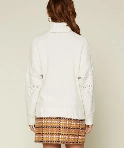 Wanderlust By Abby Pointelle Detail Turtleneck Sweater