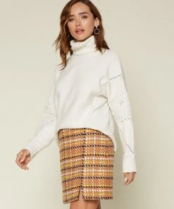 Wanderlust By Abby Pointelle Detail Turtleneck Sweater