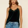 Wanderlust By Abby Velvet Cami With Lace NEW