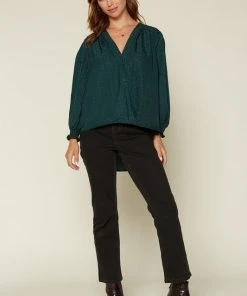 Wanderlust By Abby Animal Print Jacquard Blouse NEW