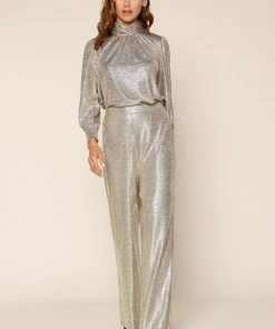 Wanderlust By Abby Wide Legged Foil Pants