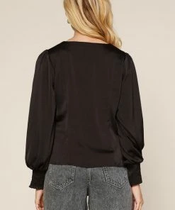 Wanderlust By Abby Balloon Sleeve V-Neck Top NEW