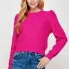 Wanderlust By Abby NEW Pleated Shoulder Textured Knit Sweater