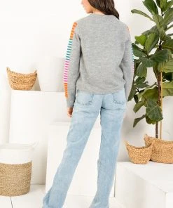 Wanderlust By Abby Striped Sleeve Sweater