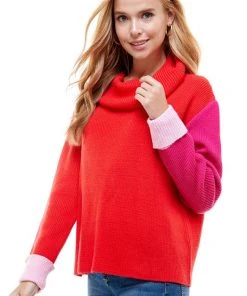 Wanderlust By Abby Colorblock Long Sleeve Sweater NEW